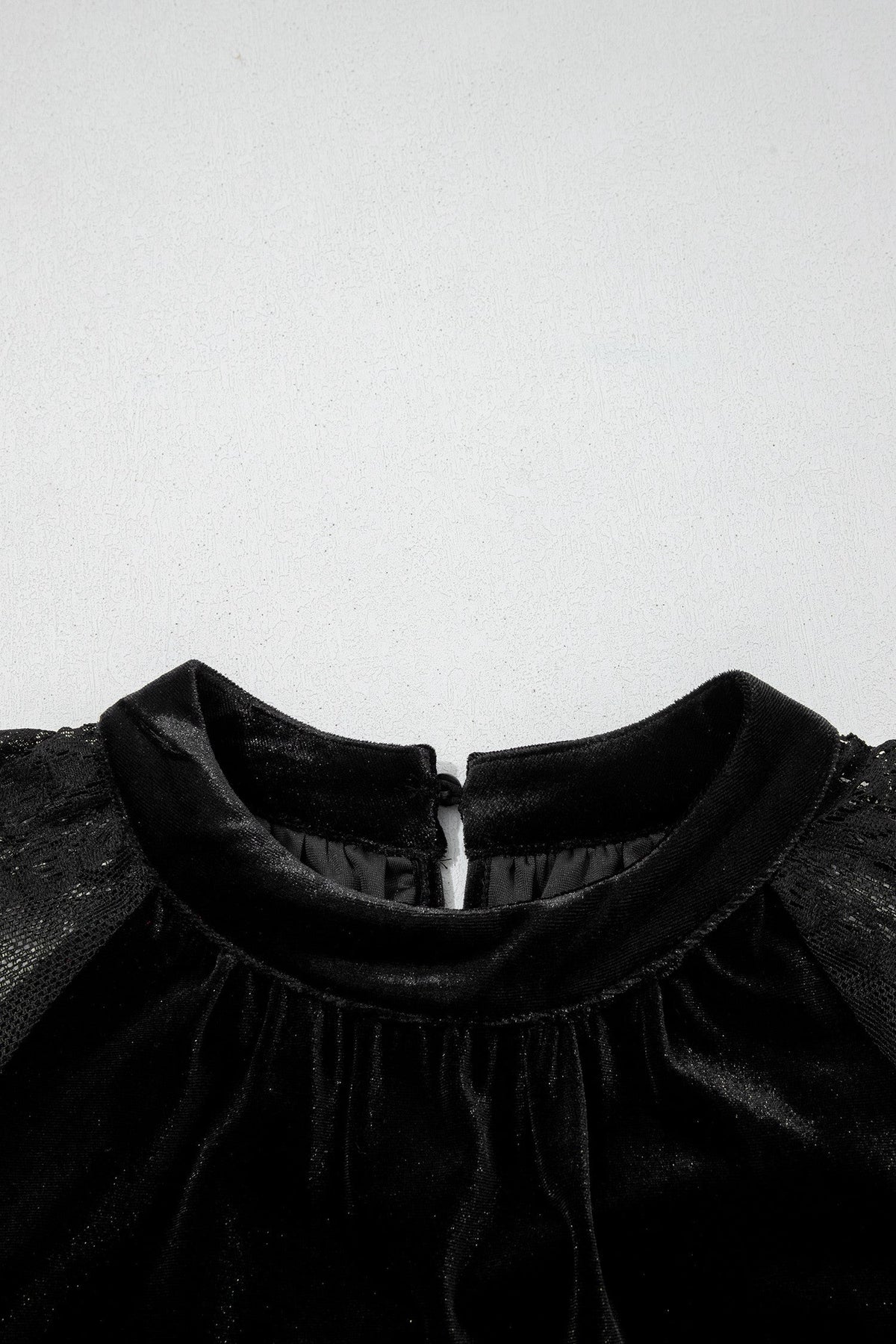 Black Lace Velvet Blouse