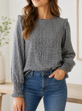 Black Plaid Blouse