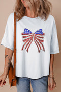 Sequin Patriotic Bow Oversized Top RTS